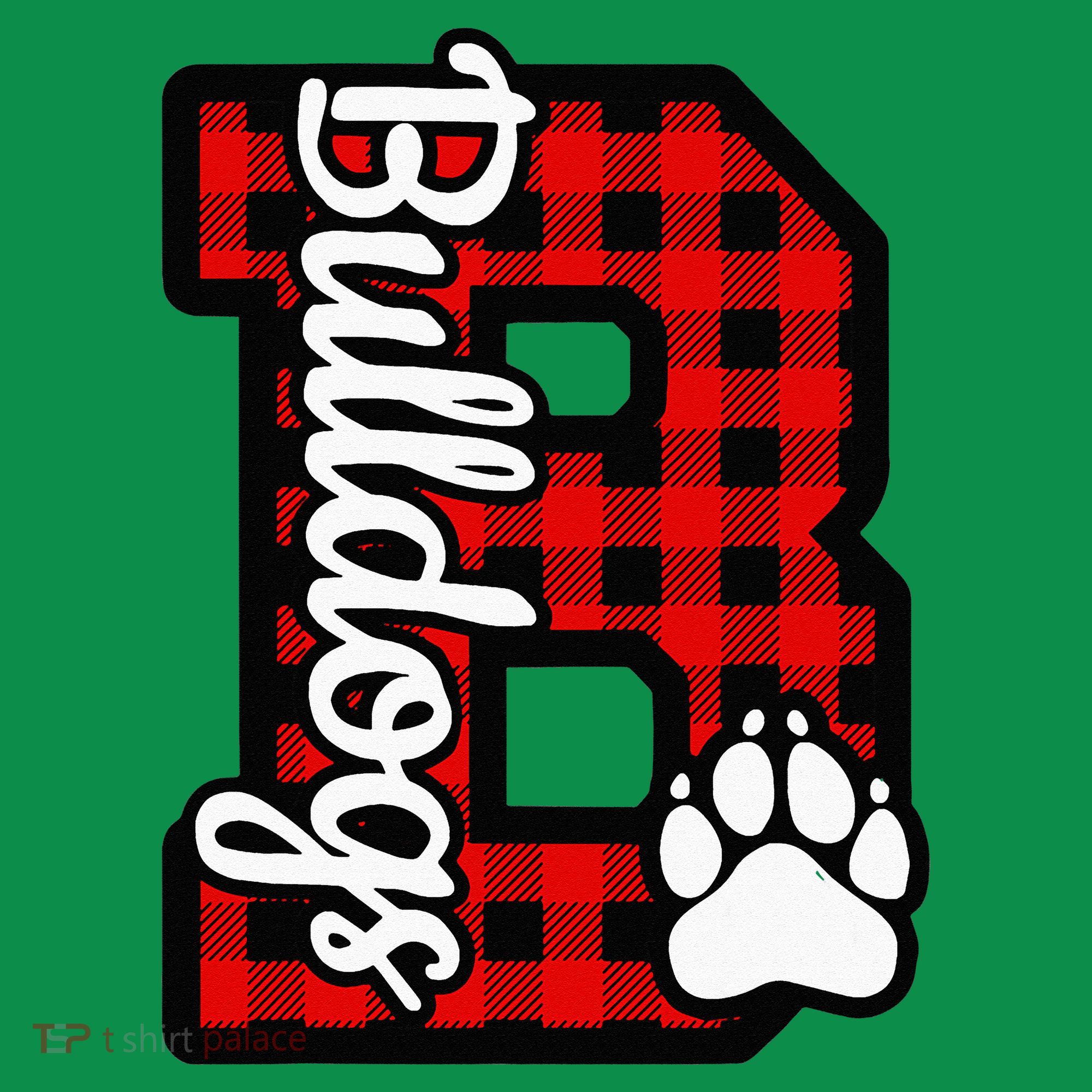 Cheer Bulldogs School Sports Fan Team Spirit Buffalo Plaid T-Shirt