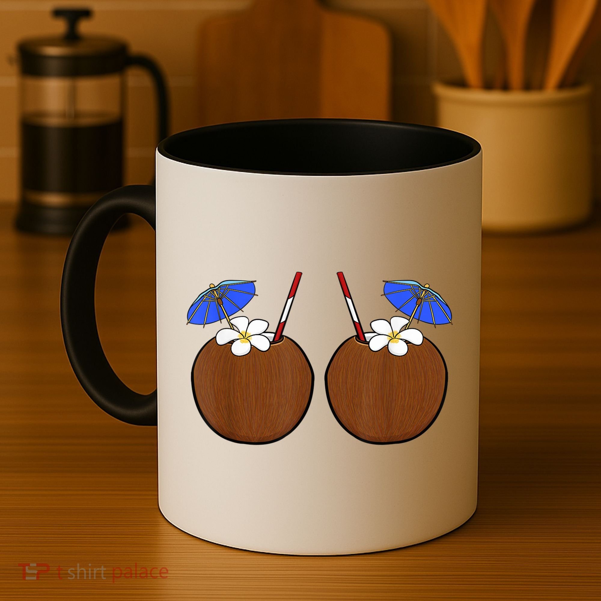 Coconut Bra Summer Season Swimming Beach Lover Coffee Mug