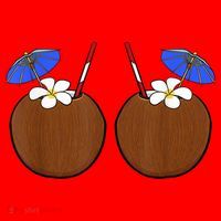 Coconut Bra Summer Season Swimming Beach Lover Santa Hat thumb 1