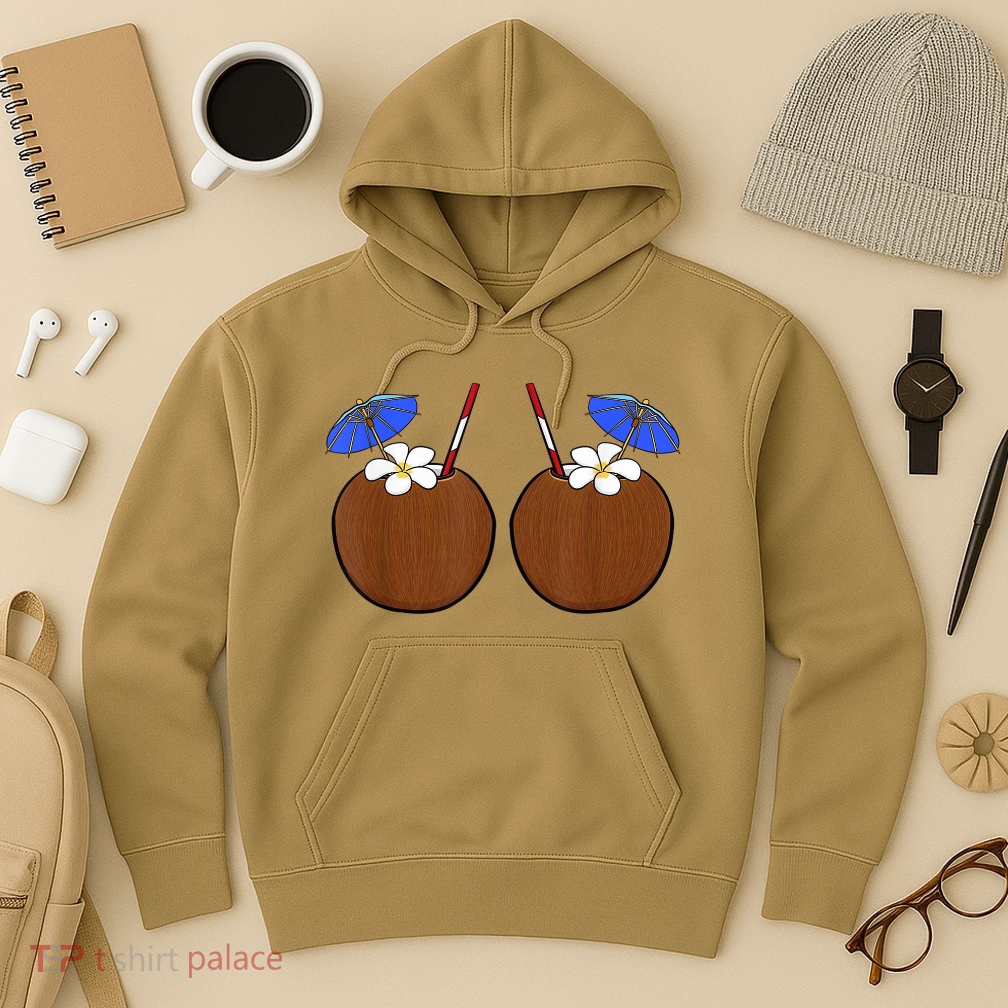 Coconut Bra Summer Season Swimming Beach Lover Hoodie