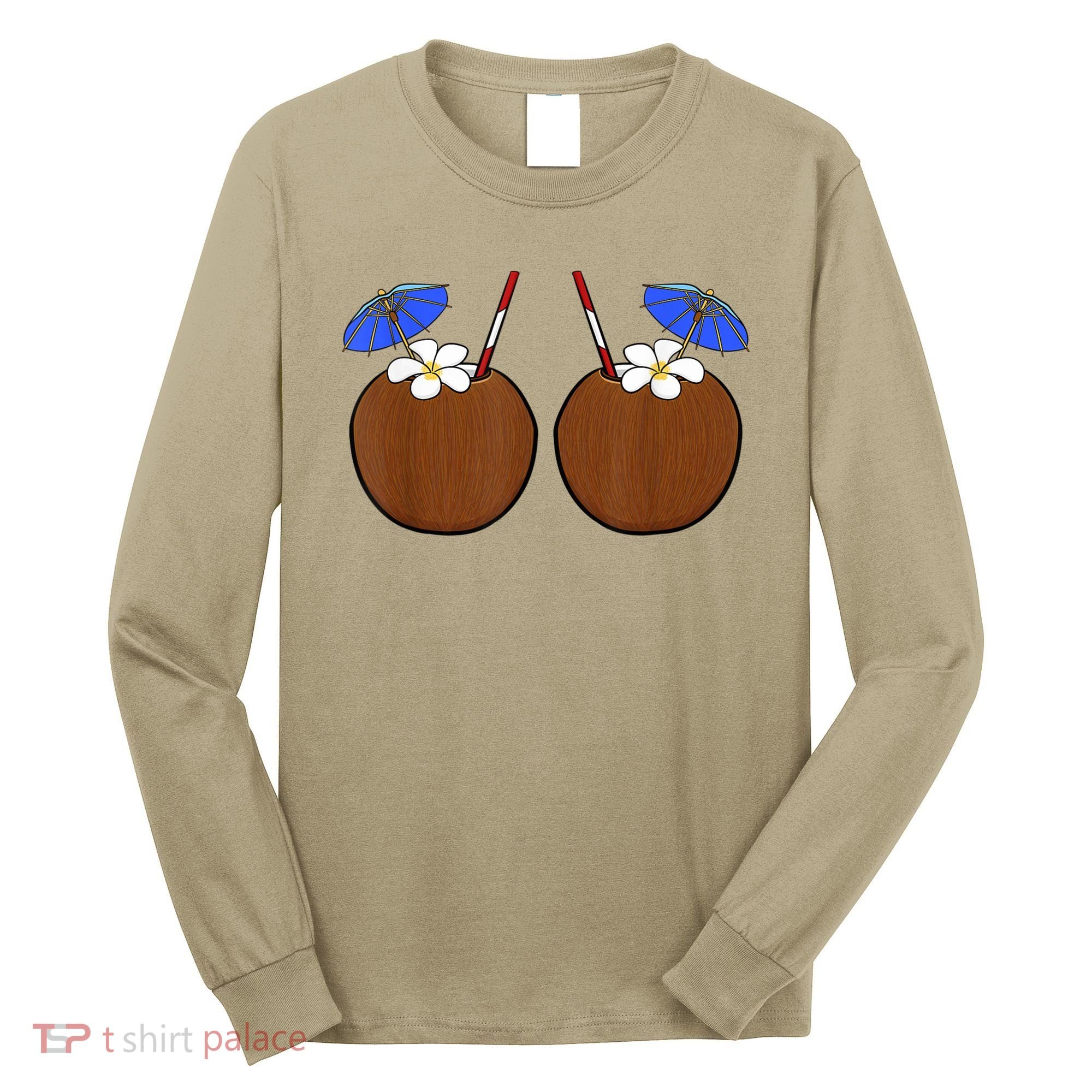 Coconut Bra Summer Season Swimming Beach Lover Long Sleeve Shirt