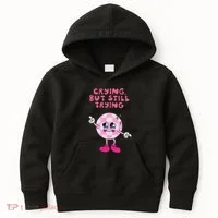 Crying But Still Trying Apparel Kids Hoodie thumb 0