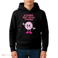 Crying But Still Trying Apparel Kids Hoodie thumb 4