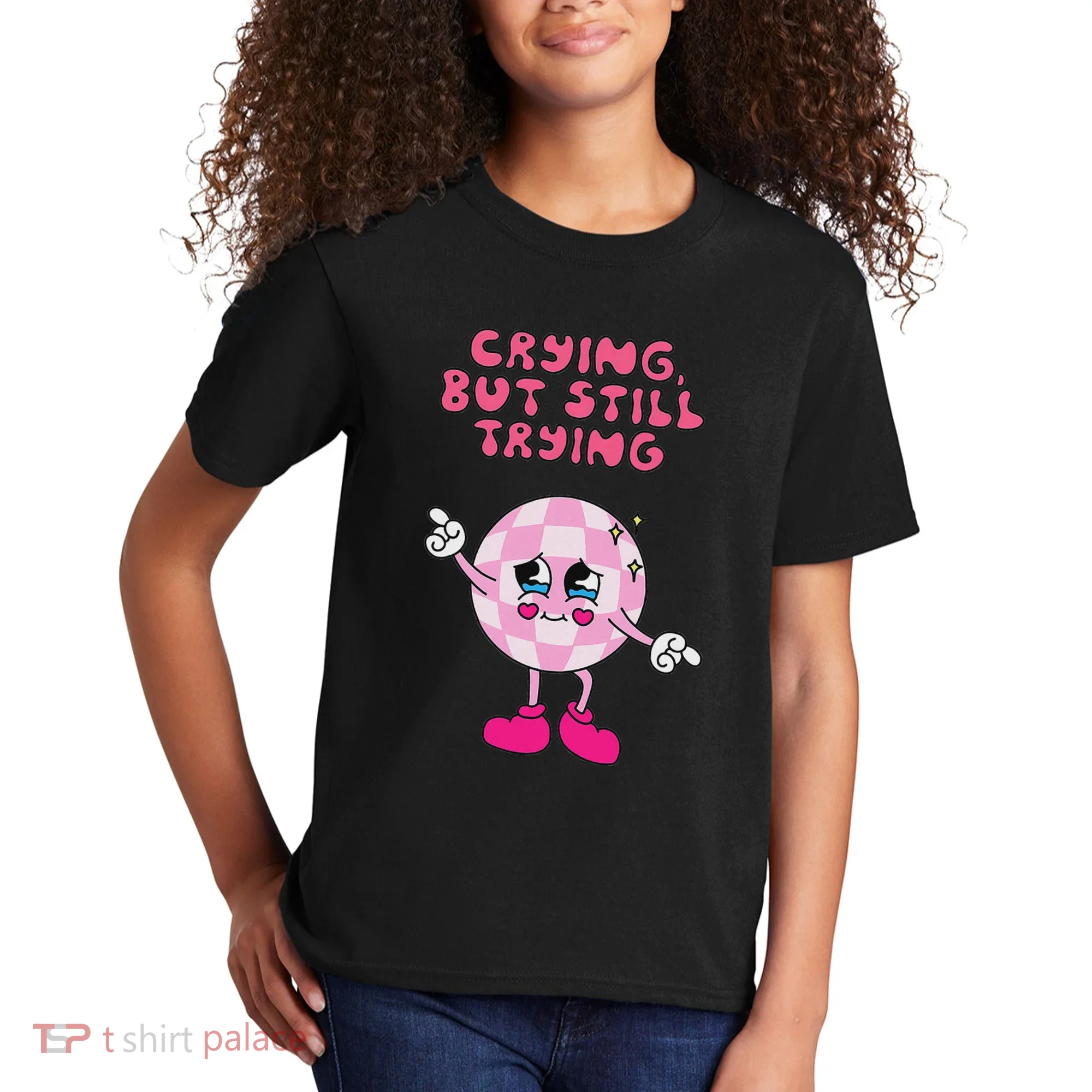 Crying But Still Trying Apparel Kids T-Shirt