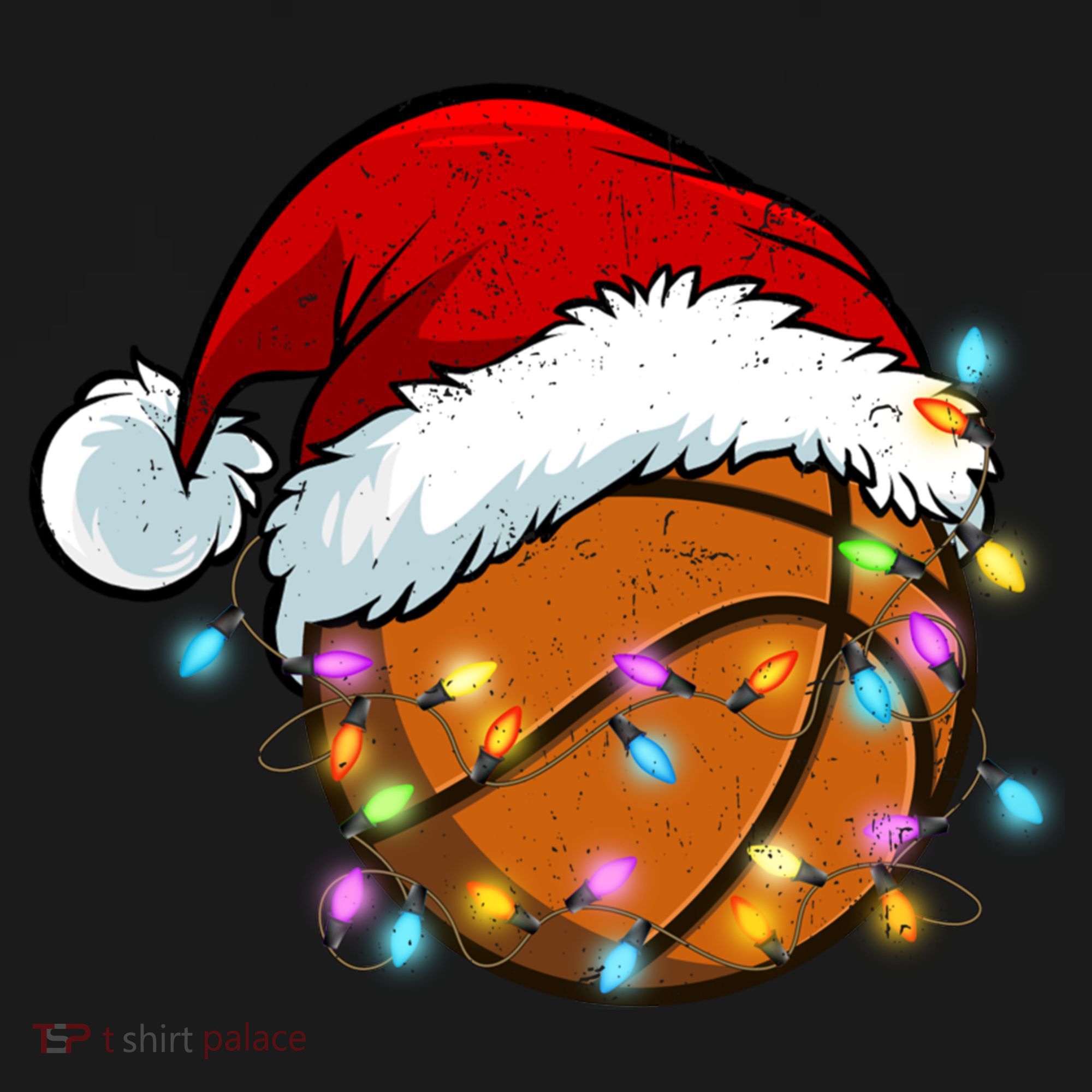 Christmas Basketball Santa Hat Sport Xmas Light Cool Gift Women's Hoodie