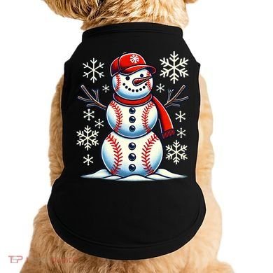 Christmas Baseball Snowman Baseball Christmas Doggie Tank