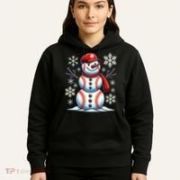 Christmas Baseball Snowman Baseball Christmas Hoodie thumb 5