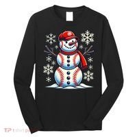 Christmas Baseball Snowman Baseball Christmas Long Sleeve Shirt thumb 0