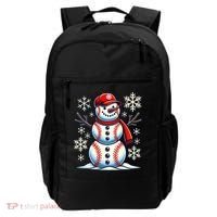 Christmas Baseball Snowman Baseball Christmas Backpack thumb 0