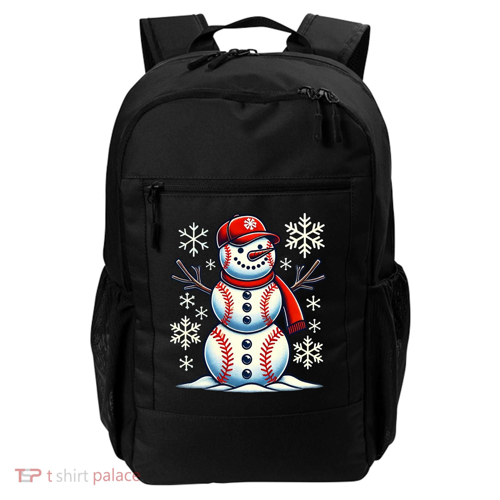 Christmas Baseball Snowman Baseball Christmas Backpack
