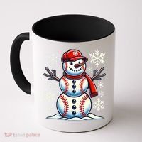 Christmas Baseball Snowman Baseball Christmas Coffee Mug thumb 0