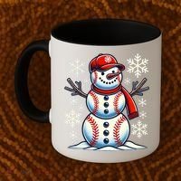 Christmas Baseball Snowman Baseball Christmas Coffee Mug thumb 2