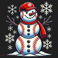 Christmas Baseball Snowman Baseball Christmas Beanie thumb 2