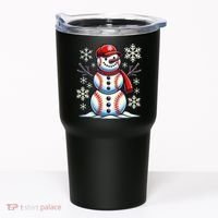 Christmas Baseball Snowman Baseball Christmas Tumbler thumb 0