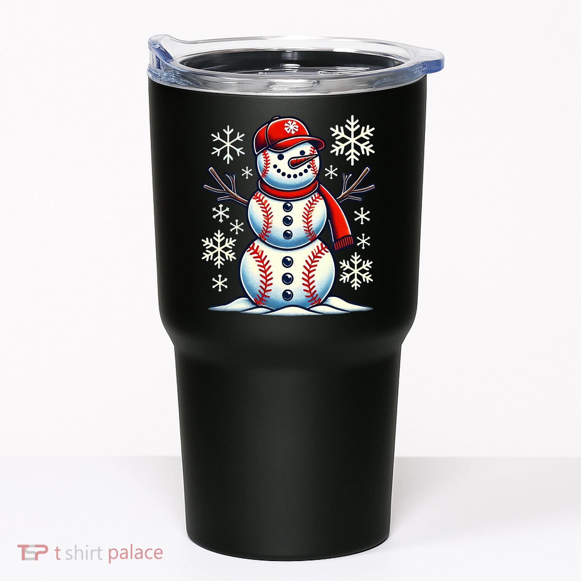 Christmas Baseball Snowman Baseball Christmas Tumbler