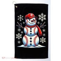 Christmas Baseball Snowman Baseball Christmas Golf Towel thumb 0