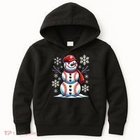 Christmas Baseball Snowman Baseball Christmas Kids Hoodie thumb 0
