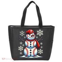 Christmas Baseball Snowman Baseball Christmas Tote Bag thumb 0