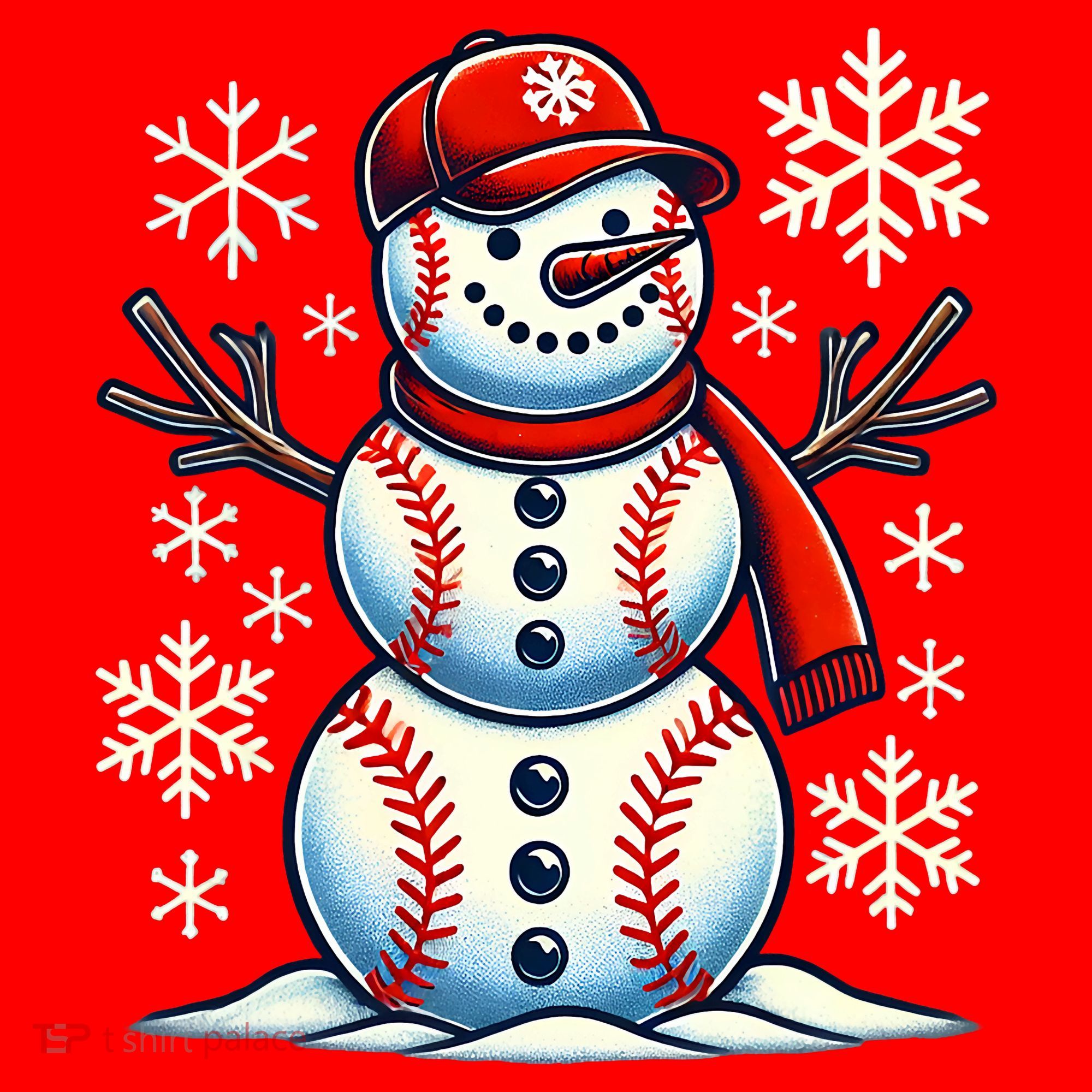 Christmas Baseball Snowman Baseball Christmas Santa Hat