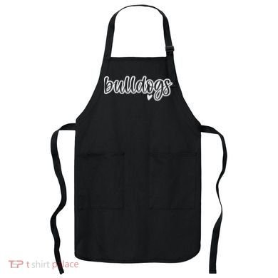 Cute Bulldogs Script Game Mascot Day Matching Team Color Apron