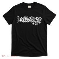 Cute Bulldogs Script Game Mascot Day Matching Team Color T-Shirt thumb 0