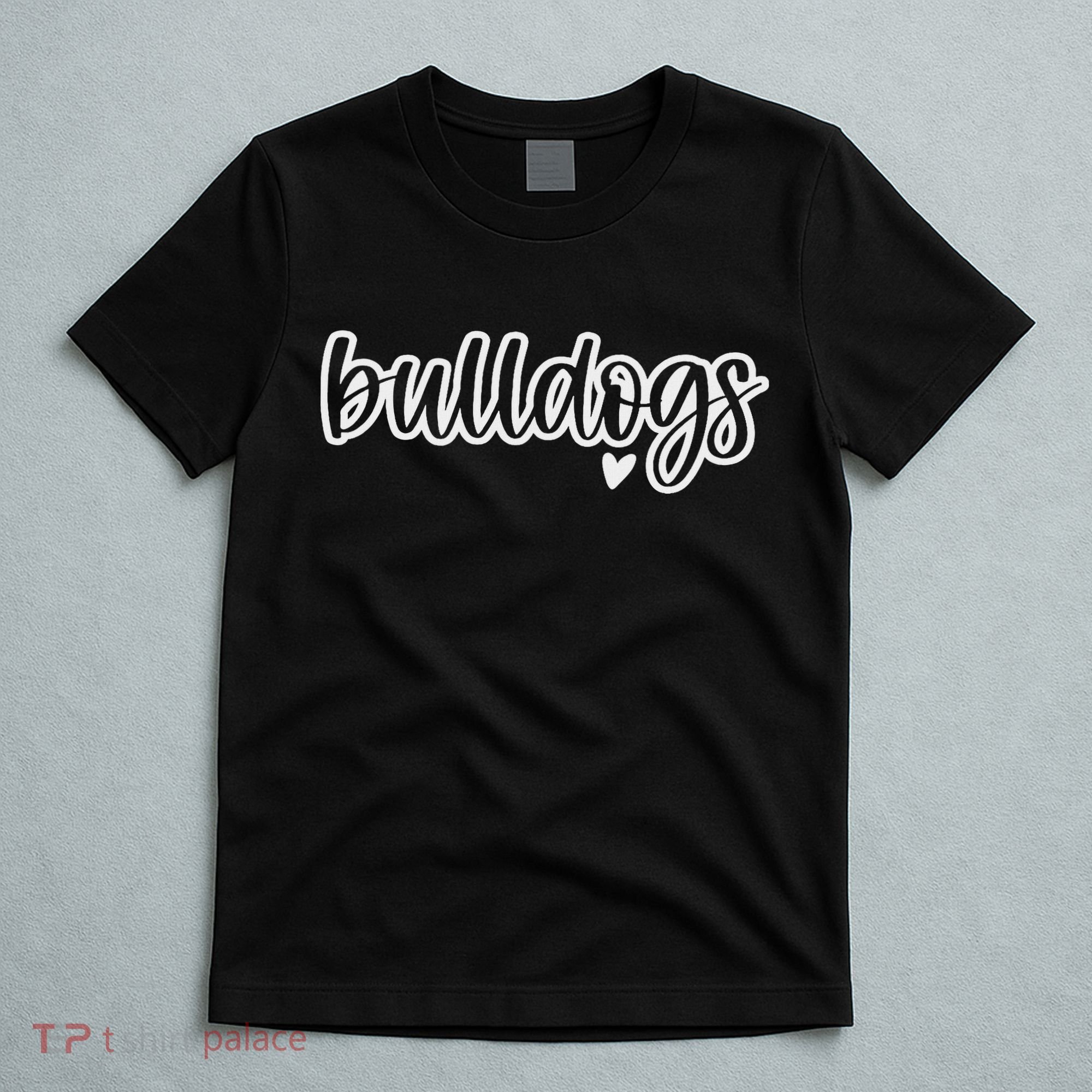 Cute Bulldogs Script Game Mascot Day Matching Team Color T-Shirt