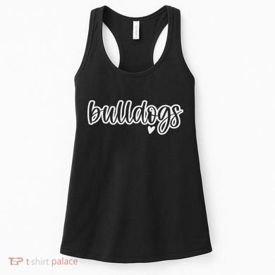 Cute Bulldogs Script Game Mascot Day Matching Team Color Women's Tank Top