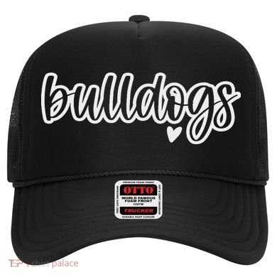 Cute Bulldogs Script Game Mascot Day Matching Team Color Hat