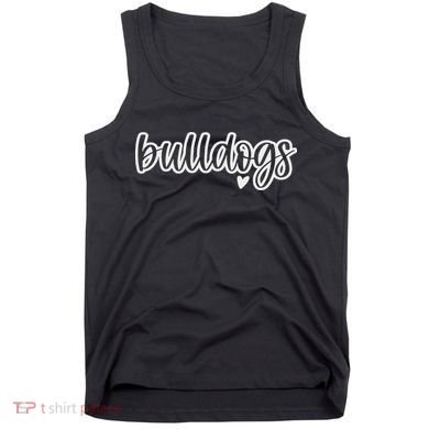 Cute Bulldogs Script Game Mascot Day Matching Team Color Tank Top
