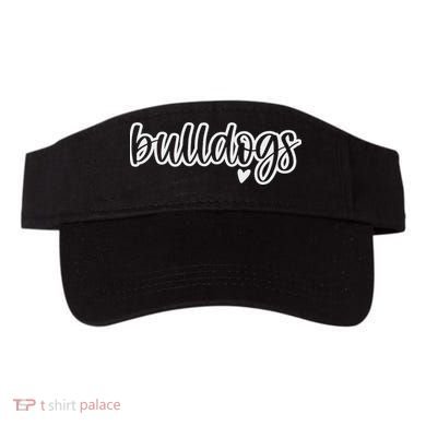 Cute Bulldogs Script Game Mascot Day Matching Team Color Visor