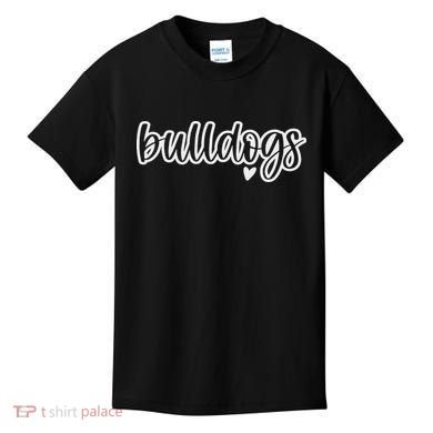 Cute Bulldogs Script Game Mascot Day Matching Team Color Kids T-Shirt