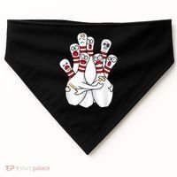 Cartoon Bowling Scared Bowling Pins Funny Sport Bowler USA-Made Doggie Bandana thumb 0