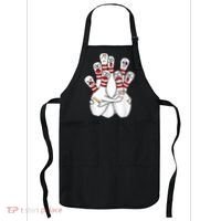 Cartoon Bowling Scared Bowling Pins Funny Sport Bowler Apron thumb 0