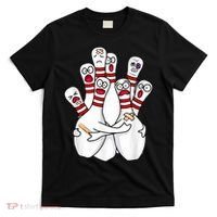 Cartoon Bowling Scared Bowling Pins Funny Sport Bowler T-Shirt thumb 0