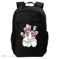 Cartoon Bowling Scared Bowling Pins Funny Sport Bowler Backpack thumb 0