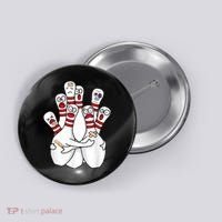 Cartoon Bowling Scared Bowling Pins Funny Sport Bowler Button thumb 0