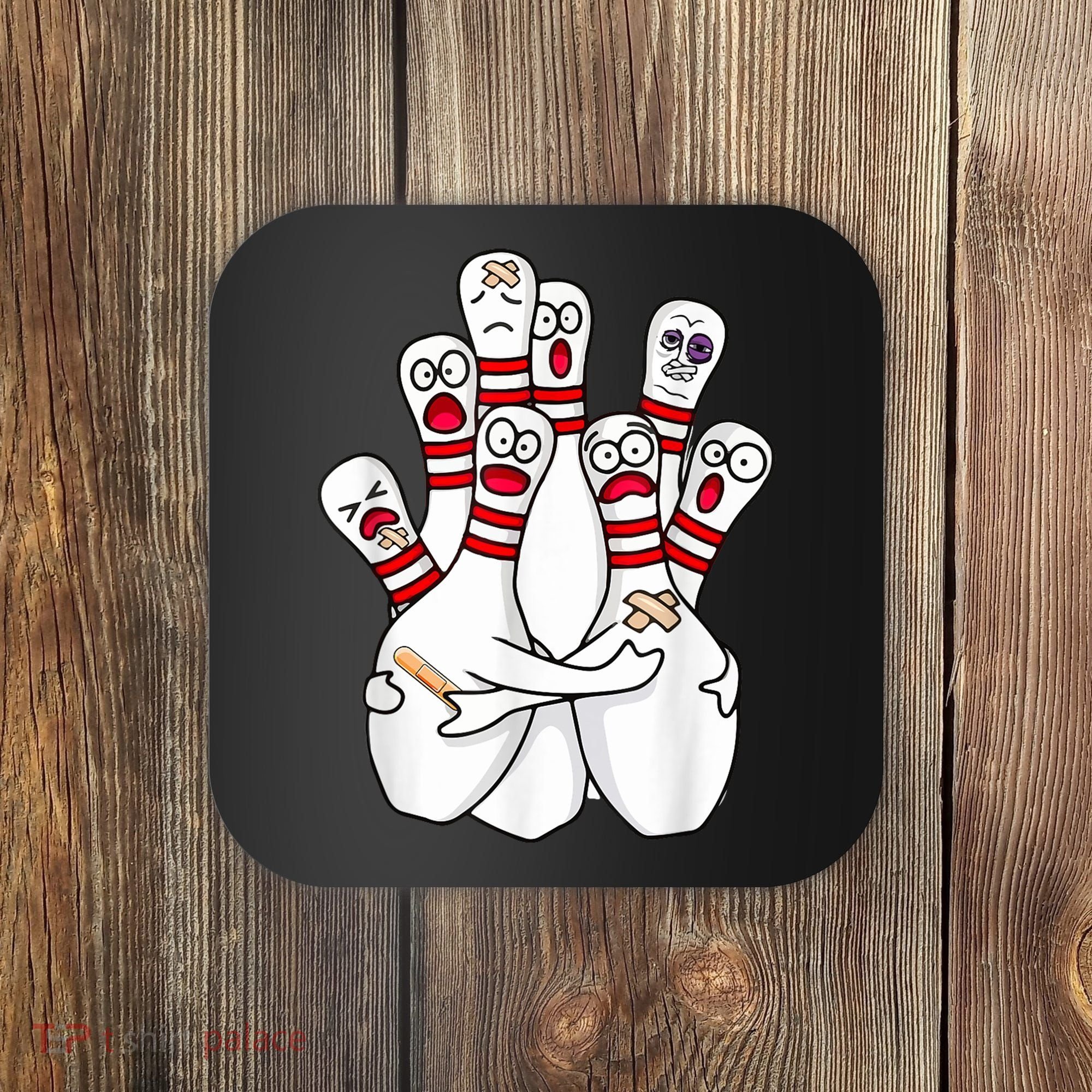 Cartoon Bowling Scared Bowling Pins Funny Sport Bowler Coaster