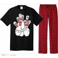 Cartoon Bowling Scared Bowling Pins Funny Sport Bowler Pajama Set thumb 0