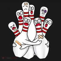 Cartoon Bowling Scared Bowling Pins Funny Sport Bowler Women's Hoodie thumb 2