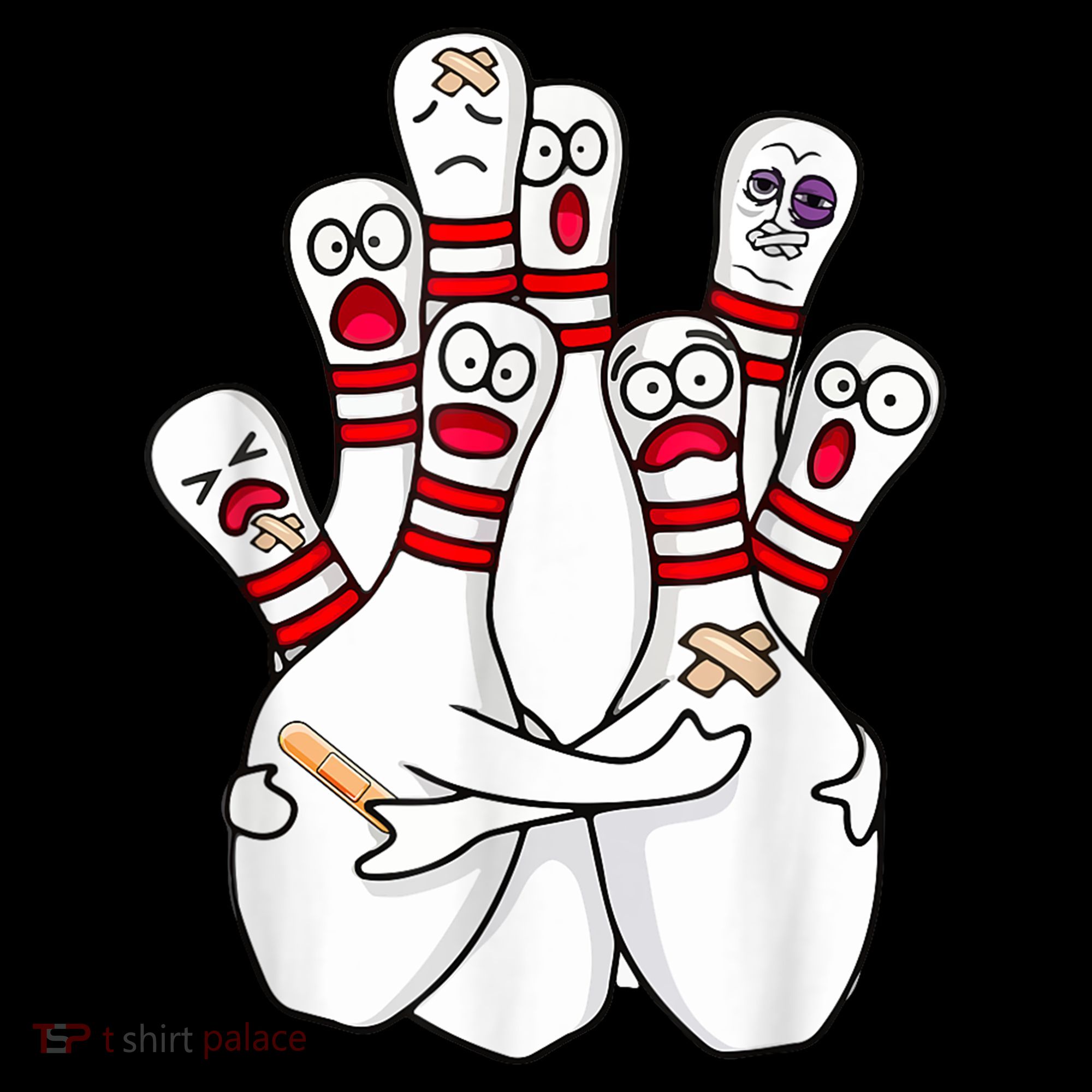 Cartoon Bowling Scared Bowling Pins Funny Sport Bowler Women's Hoodie