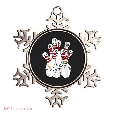 Cartoon Bowling Scared Bowling Pins Funny Sport Bowler Ornament