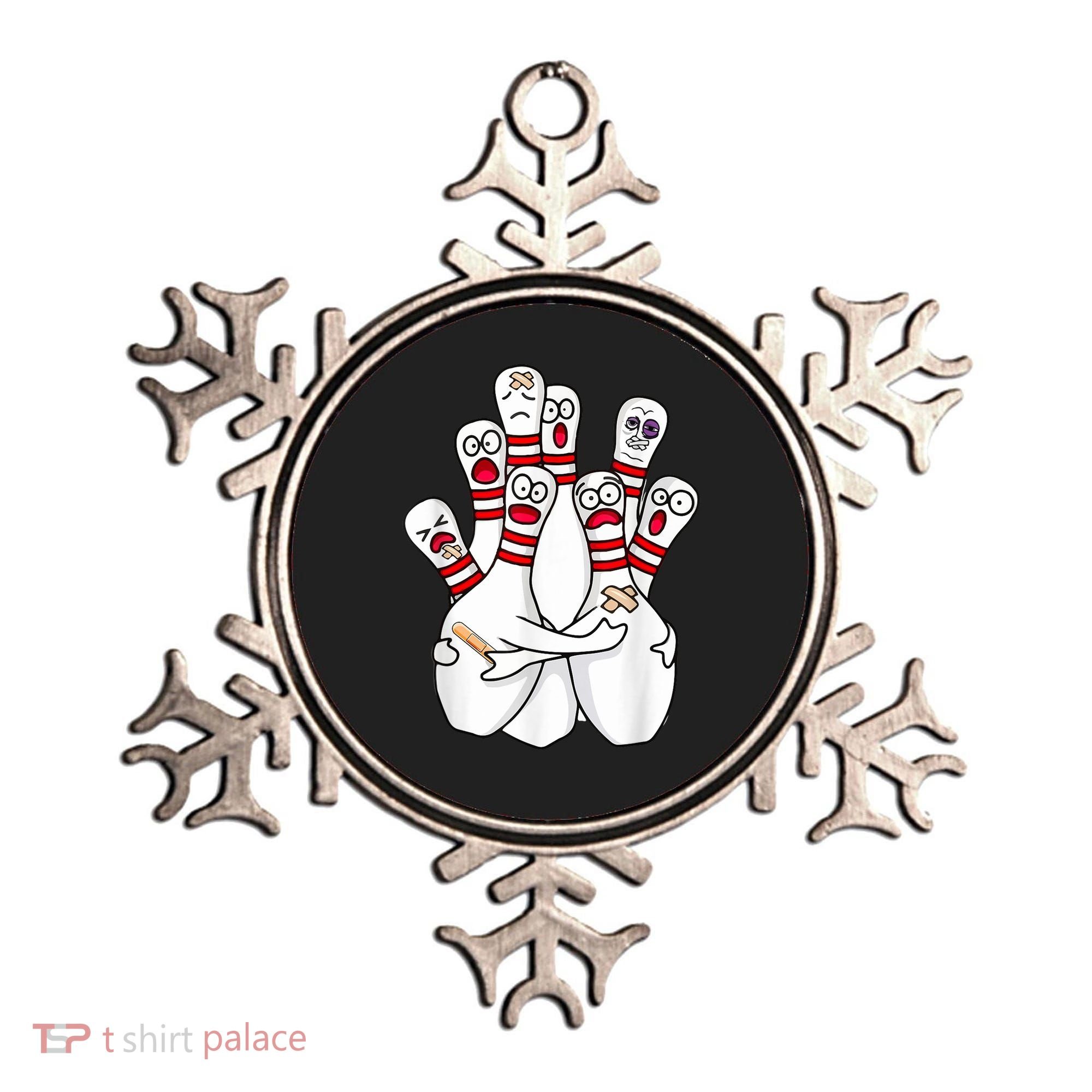 Cartoon Bowling Scared Bowling Pins Funny Sport Bowler Ornament