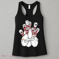 Cartoon Bowling Scared Bowling Pins Funny Sport Bowler Women's Tank Top thumb 3