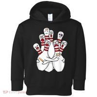 Cartoon Bowling Scared Bowling Pins Funny Sport Bowler Toddler Hoodie thumb 0