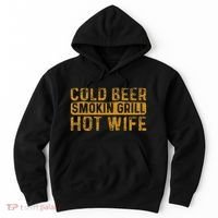 Cold Beer Smoking Grill Hotwife Husband Wife Bbq Joke Hoodie thumb 0