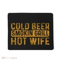 Cold Beer Smoking Grill Hotwife Husband Wife Bbq Joke Mousepad thumb 0