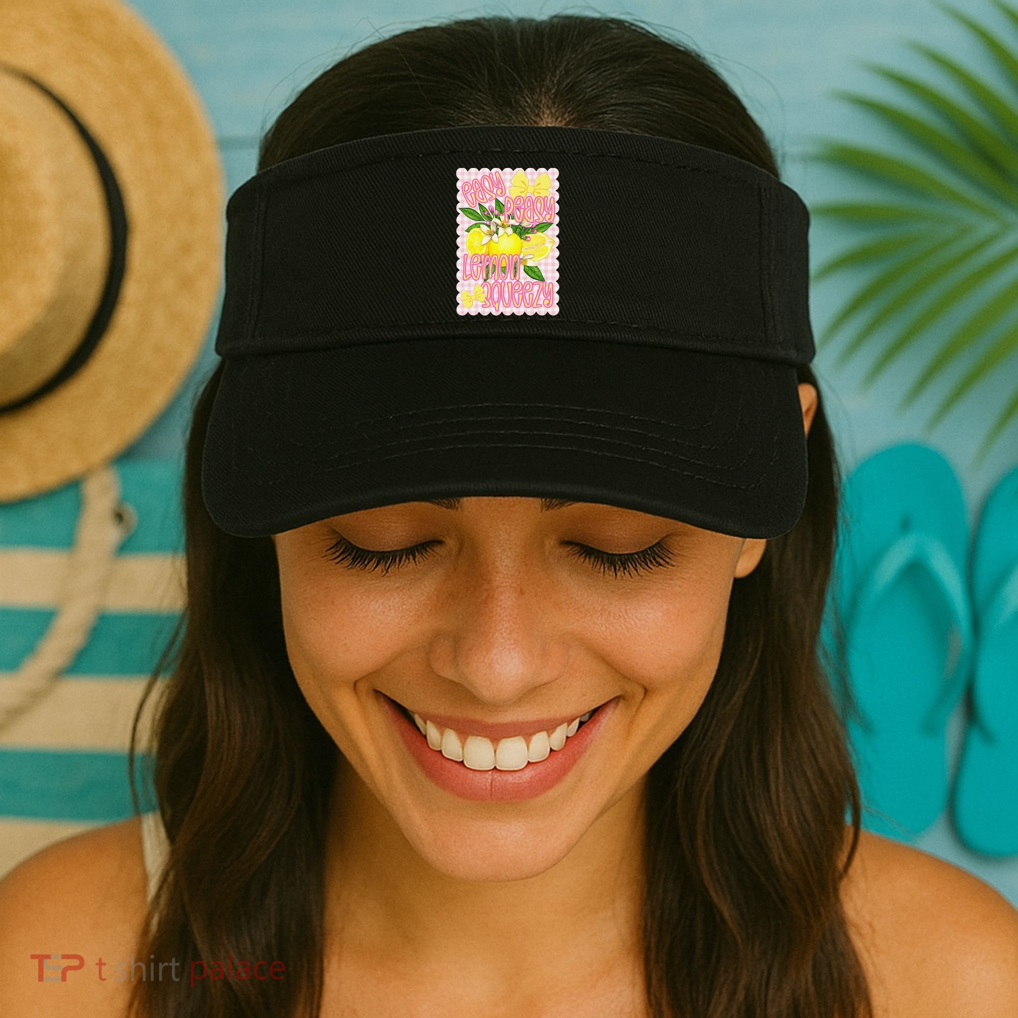 Coquette Bows Summer Cute Lemon Tropical Fruits Girl Women Visor