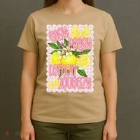 Coquette Bows Summer Cute Lemon Tropical Fruits Girl Women T-Shirt thumb 4