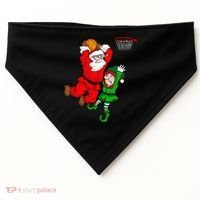 Christmas Basketball Santa Claus Slam Dunk Elf USA-Made Doggie Bandana thumb 0