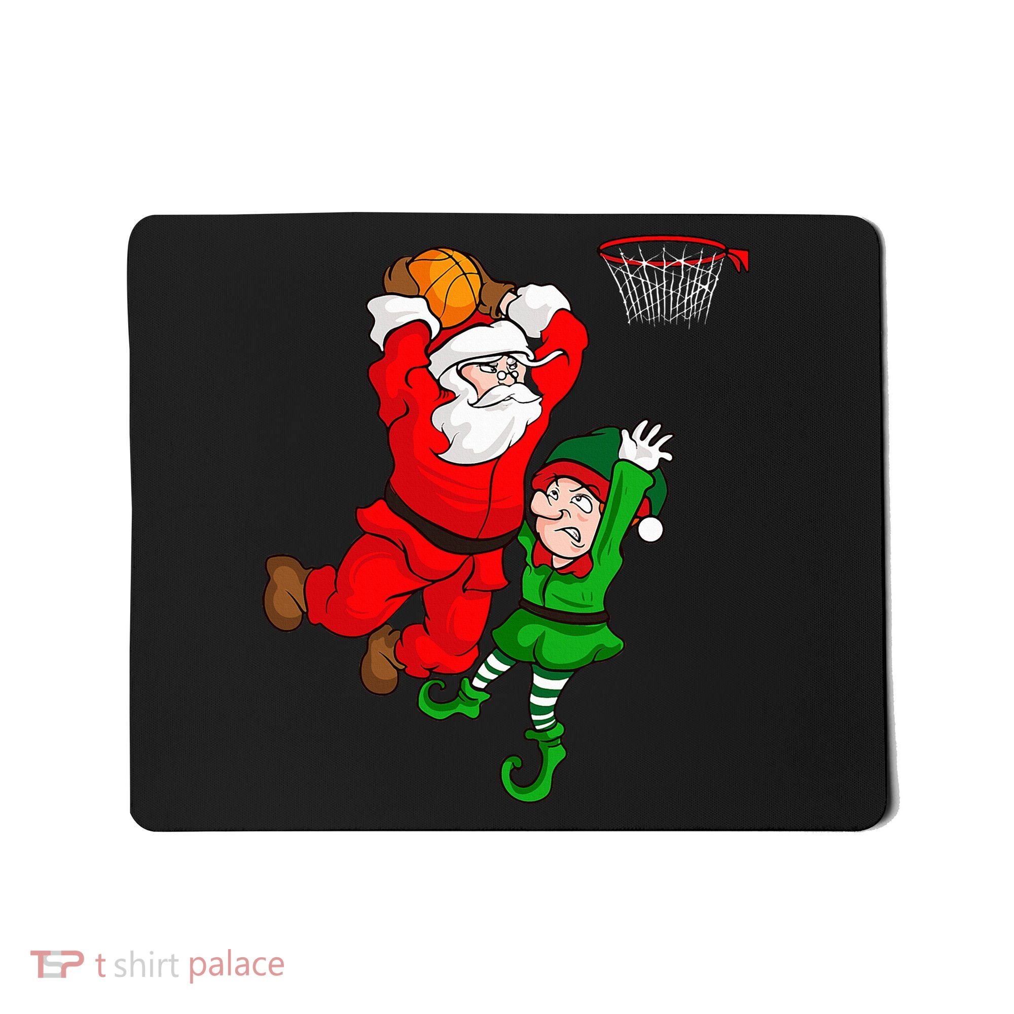 Christmas Basketball Santa Claus Slam Dunk Elf Mousepad